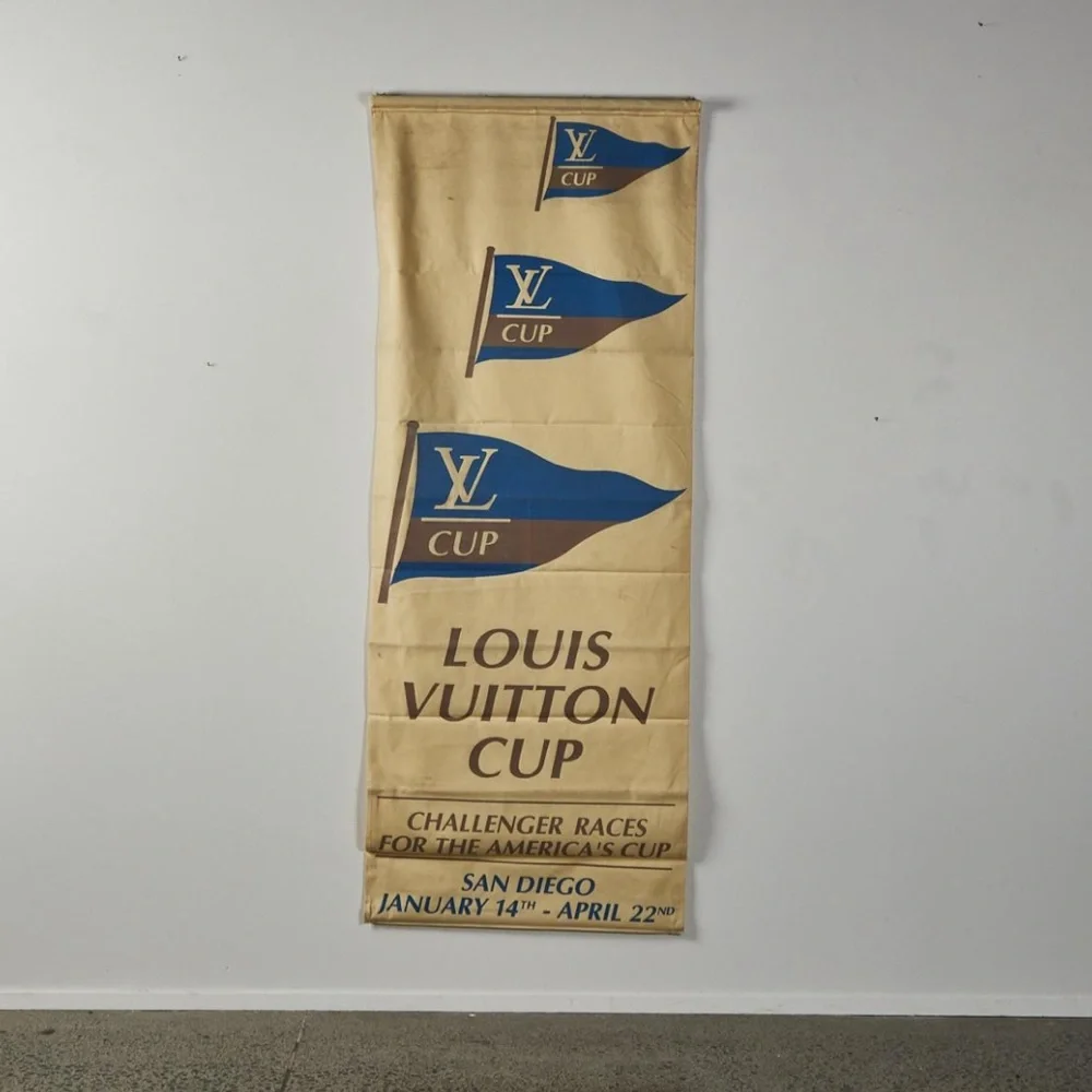 Louis Vuitton Banner The Challenger Cup Races 1995 San Diego Sailing Boat RARE